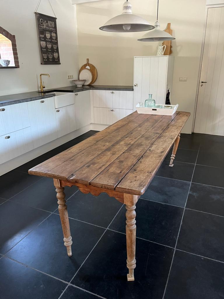 Brocante Houten Tafel, Ophalen, 200 cm of meer, 50 tot 100 cm, Zo goed als nieuw