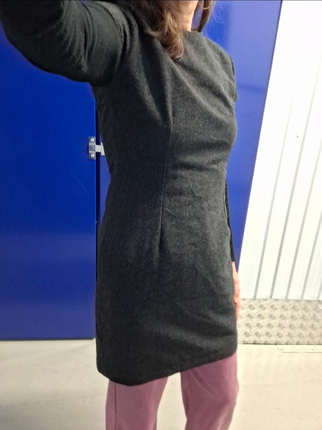 Christie de La Rue donker-grijze wollen jurk, maat M, Kleding | Dames, Jurken, Maat 38/40 (M), Christie de La Rue, Ophalen of Verzenden