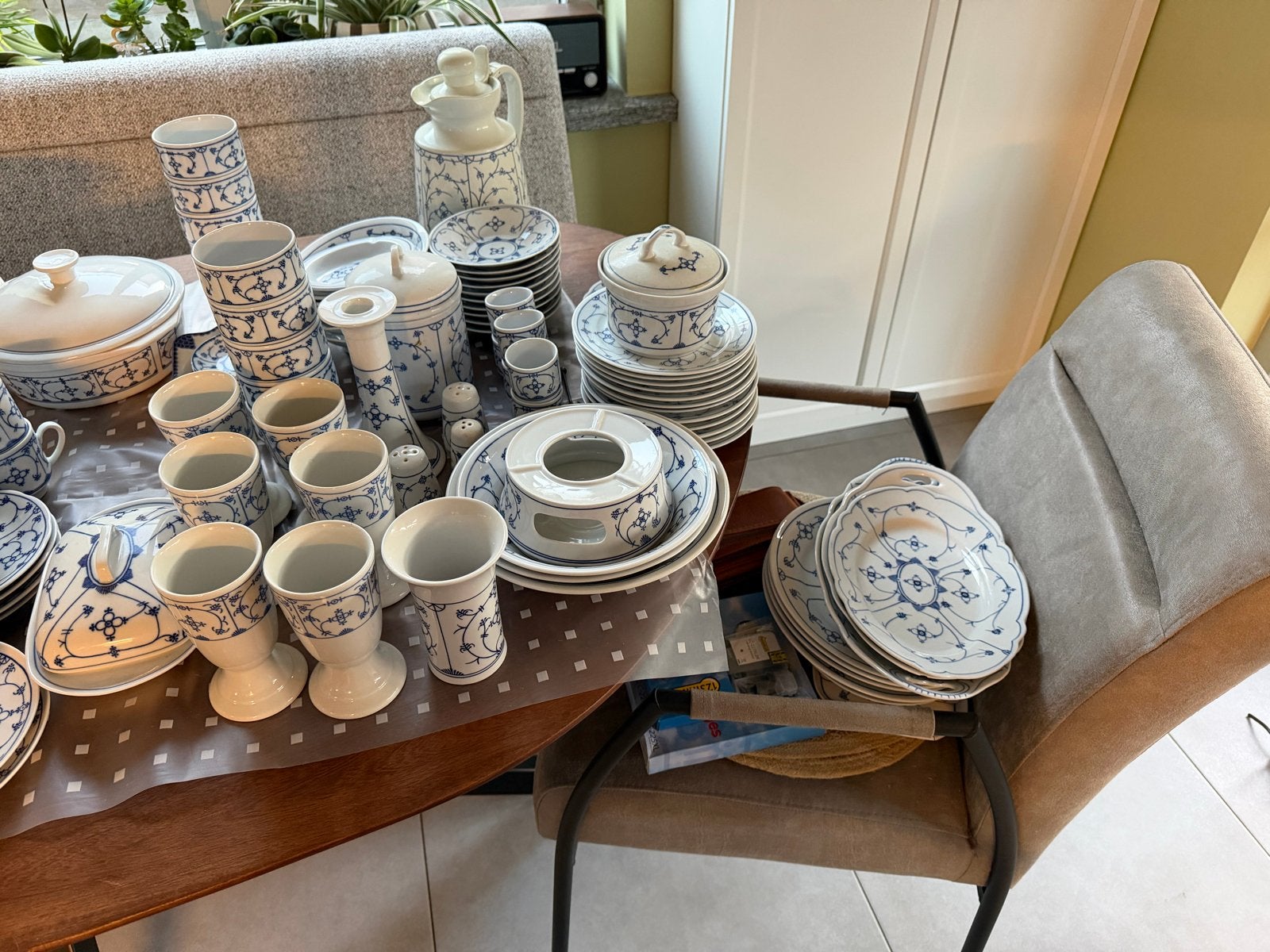 blauw sax  servies diversen, Gebruikt, Overige merken, Keramiek, Vintage