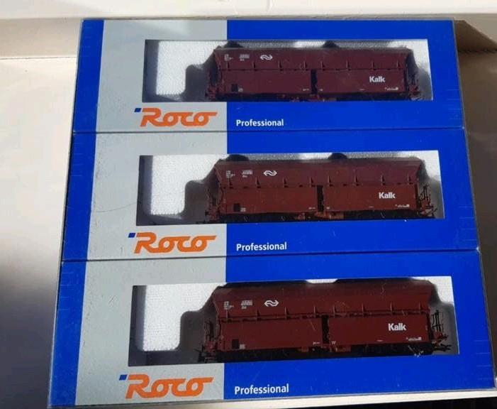 Ns kalk wagens roco 45978, Gelijkstroom, Wagon, Ophalen of Verzenden, Roco
