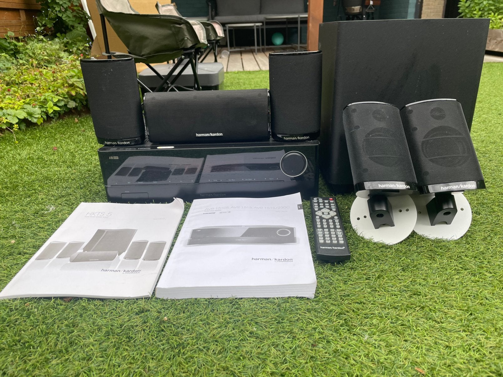 Harman /kardon AVR151S incl HKTS 5.1 speakerset en Subwoofer, Audio, Tv en Foto, Home Cinema-sets, 70 watt of meer, Zo goed als nieuw