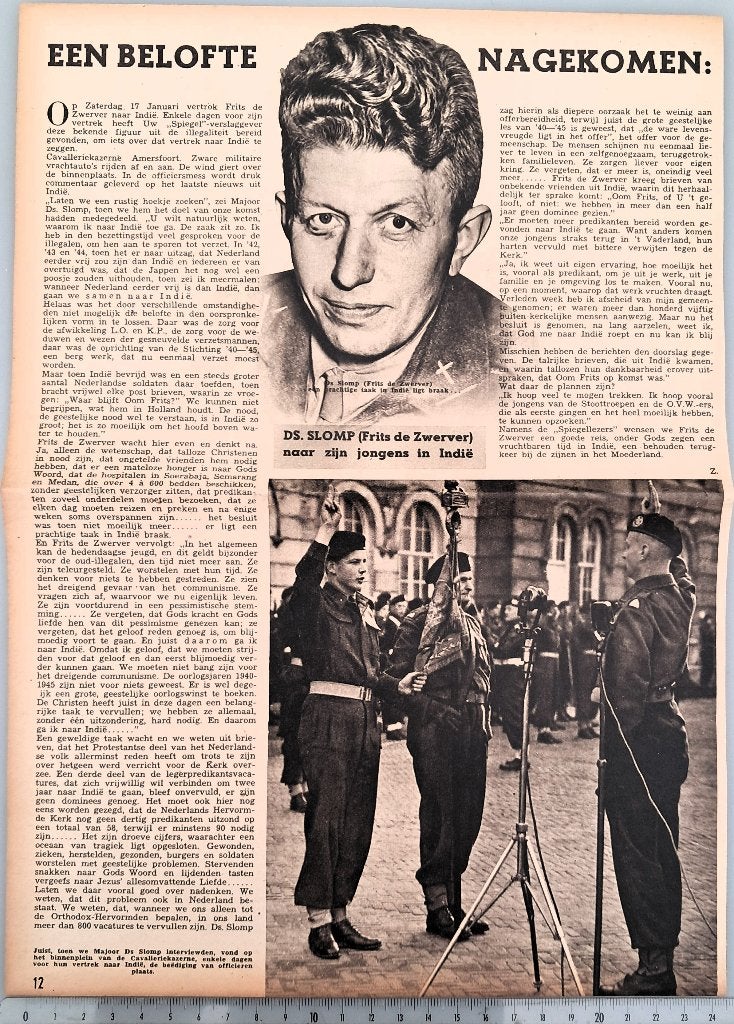 Leger Indië 1948; Ds. Slomp naar zijn jongens in Indië, Verzamelen, Foto's en Prenten, Verzenden, 1940 tot 1960, Gebruikt, Overige onderwerpen
