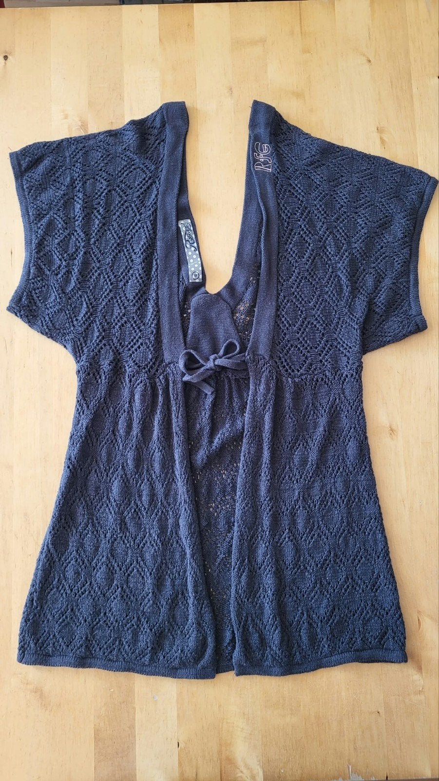 Antracietgrijs ajour-gebreid vestje van Rags for Girls, maat, Blauw, Rags for Girls, Ophalen of Verzenden, Zo goed als nieuw