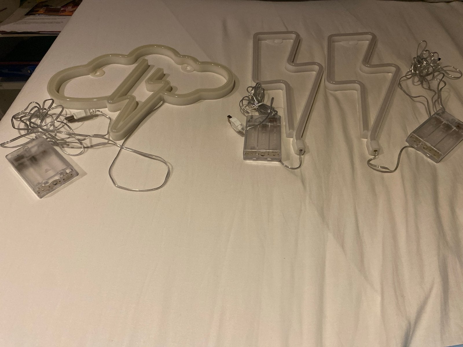 Neon LED bliksem en wolk decoratieve lampen, Overige merken, Kunststof, Meerkleurig, Overige fittingen