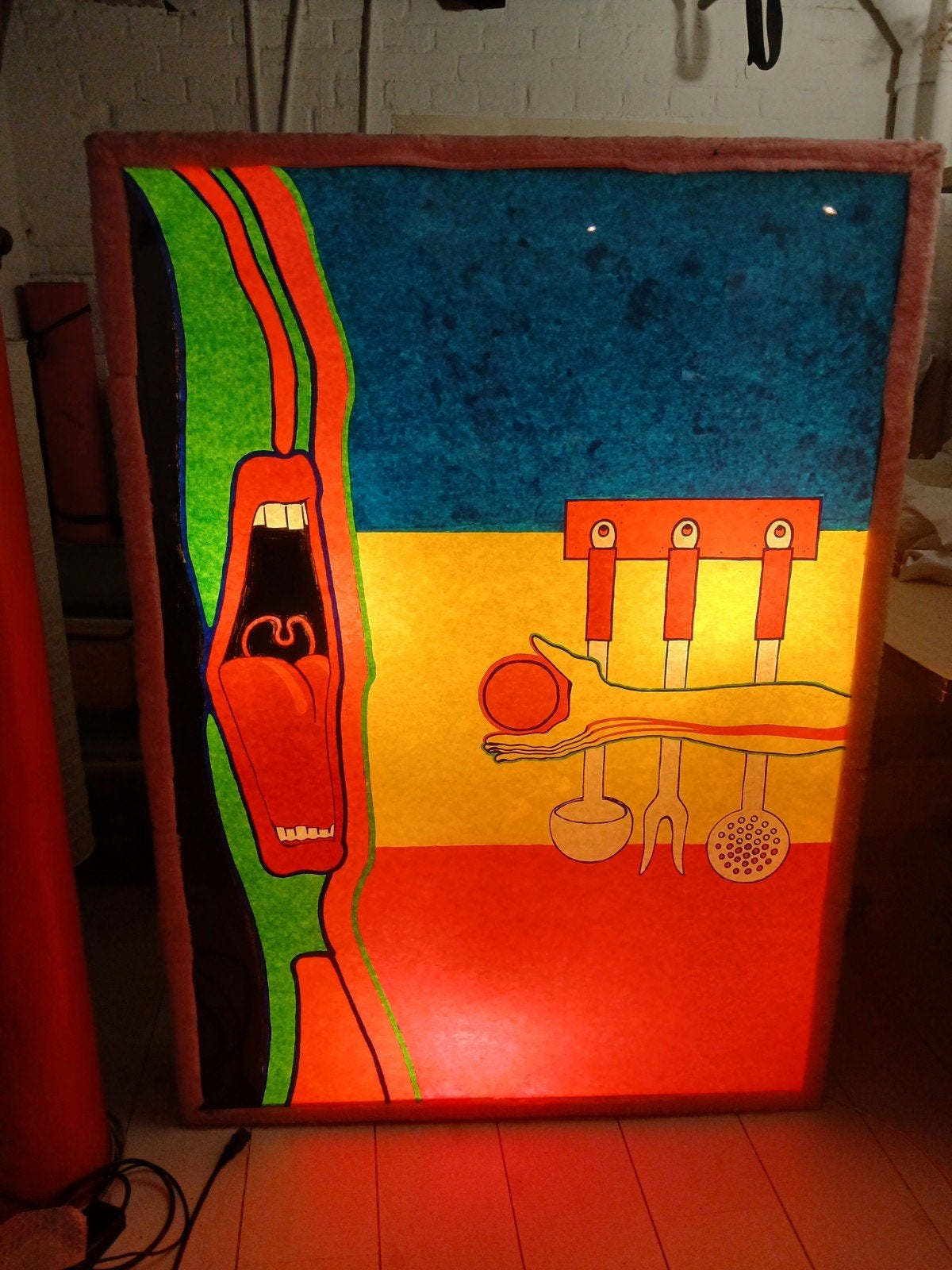 Kunstwerk, Ophalen, Meerkleurig, 140 cm, Overige materialen