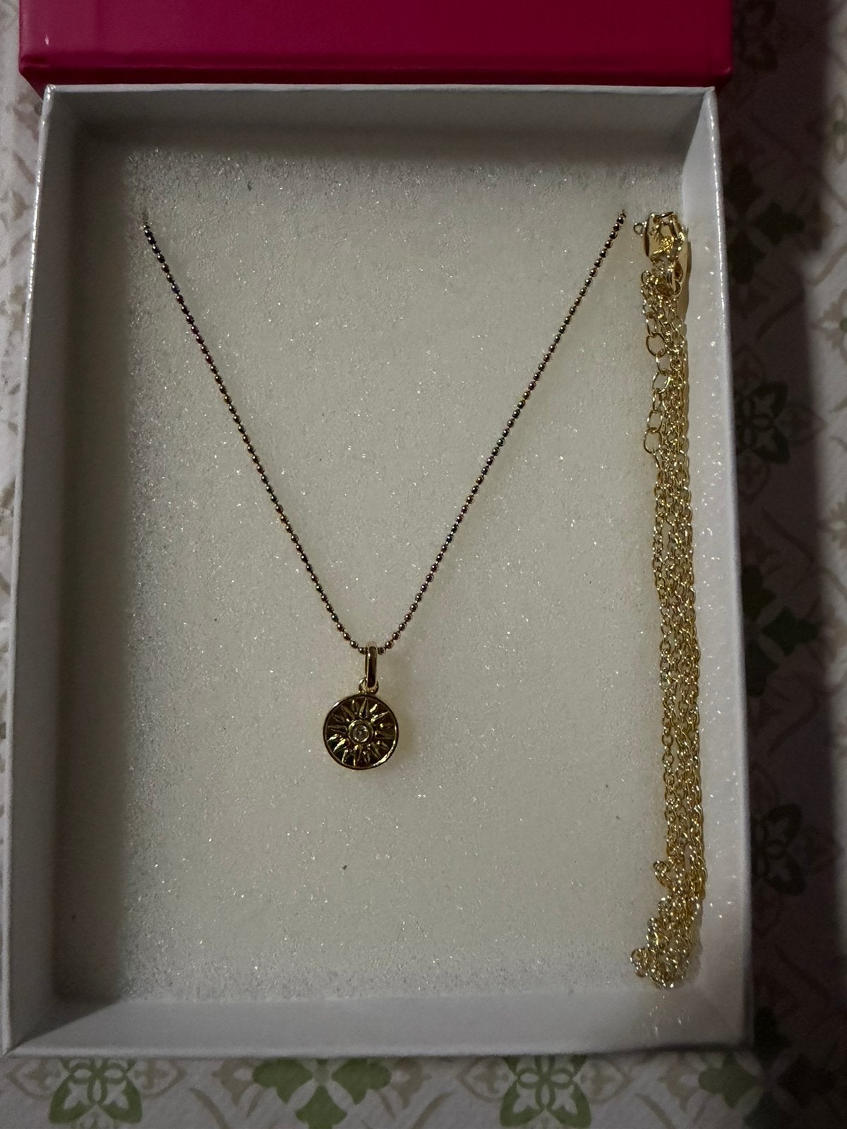 Zinzi Goldplated ketting met zonhanger en extra ketting, Ophalen of Verzenden, Zo goed als nieuw, Goud, Zilver