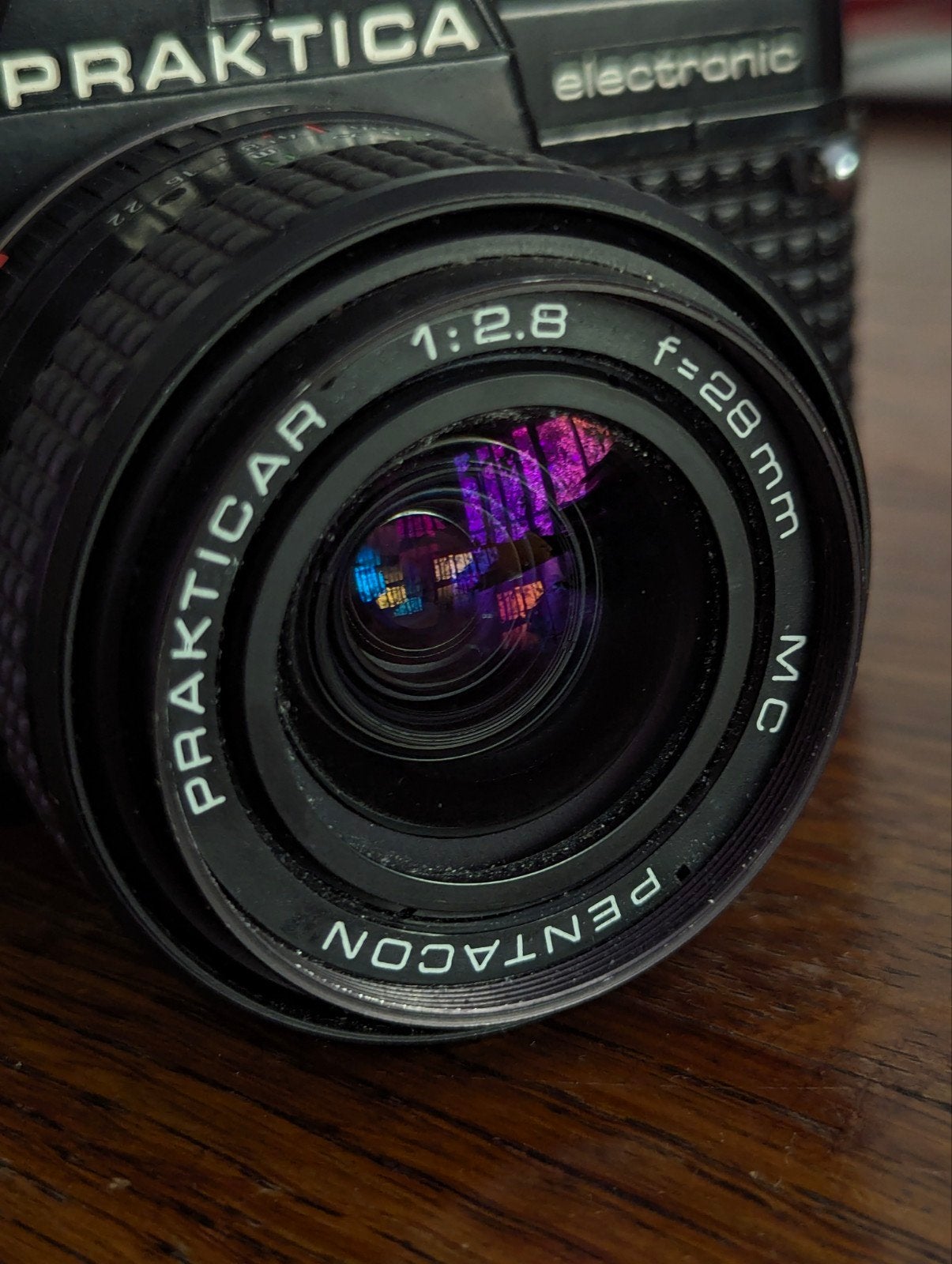 Praktica B200 analog met Pentacon Prakticar 28m f.2.8, Ophalen of Verzenden, Spiegelreflex, Overige Merken