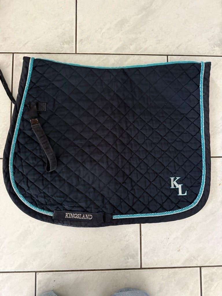 Kingsland zadeldek navy/turquoise, Dieren en Toebehoren, Full (L), Gebruikt, Overige merken, Ophalen of Verzenden