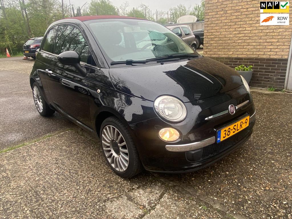 Fiat 500 C 1.2 Cabrio met airco, apk 02-2027, NAP, Auto's, Euro 5, Gebruikt, Cabriolet, Zwart