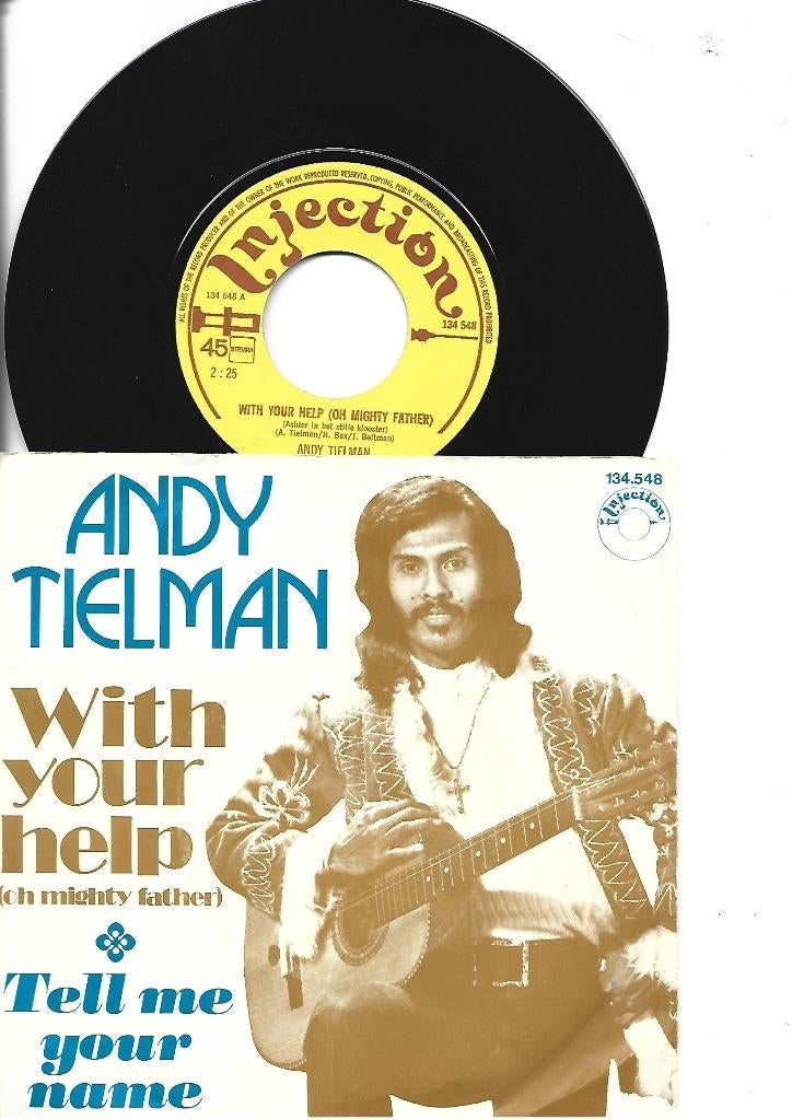 ANDY TIELMAN SINGLE 7" WITH YOUR HELP -1972, Cd's en Dvd's, Fotohoes, Ophalen of Verzenden, Zo goed als nieuw, Pop