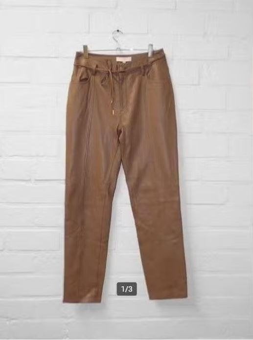 DANTE6 - Mooie leren broek maat 2/36 - Nieuw €369 - Dante 6, Kleding | Dames, Broeken en Pantalons, Dante 6, Bruin, Verzenden