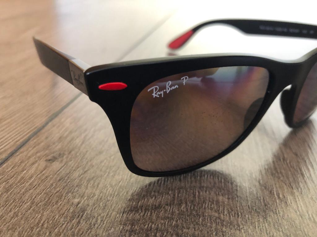 Ray-Ban Ferrari zonnebril *complete set!*, Gebruikt, Zonnebril, Zwart, Ophalen of Verzenden