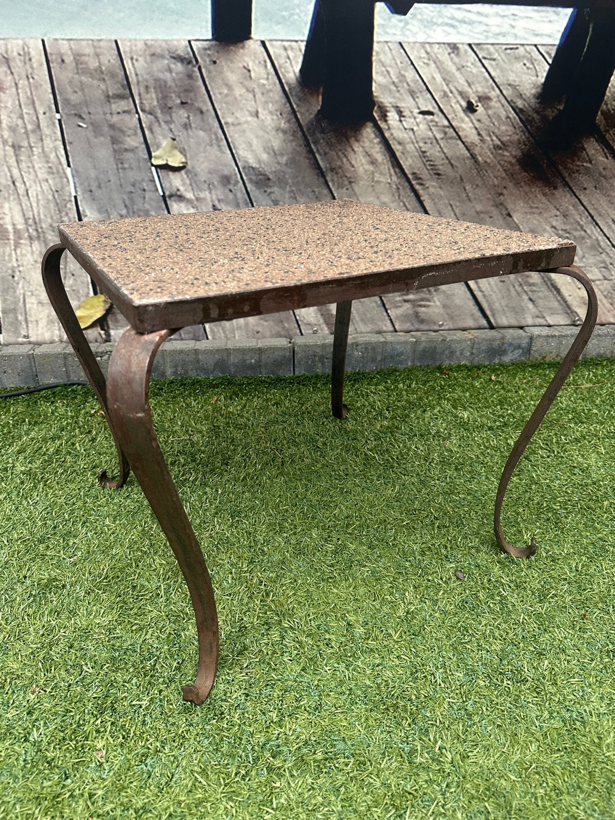 smeedijzer bijzet tafel, Ophalen, Zo goed als nieuw, Rond, Metaal