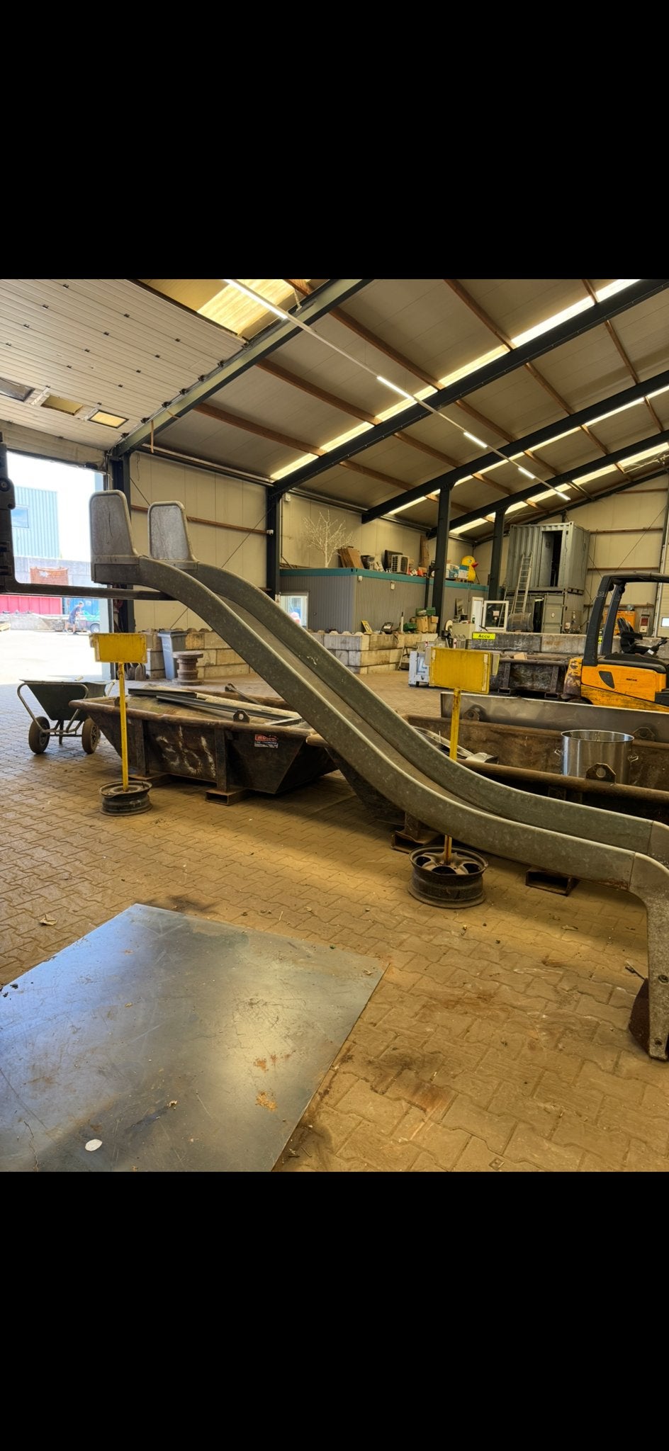 RVS Glijbaan - 180 cm hoog, 350 cm lang, Ophalen, Gebruikt, Glijbaan