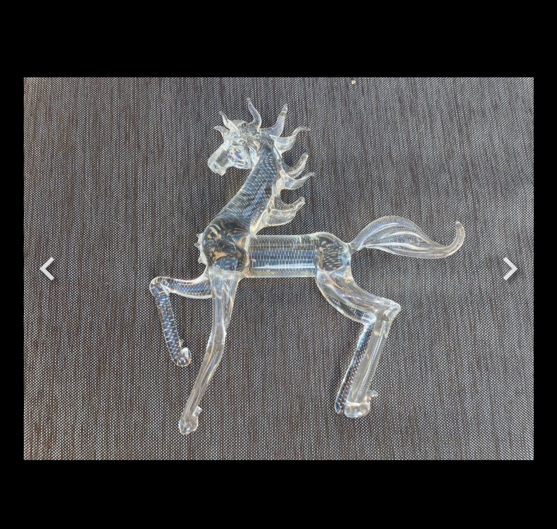Glazen paard handgeblazen - Murano glaskunst - prima staat, Ophalen of Verzenden