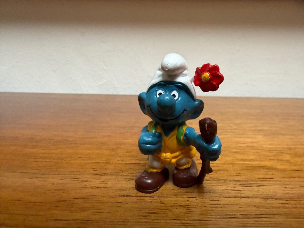 Wandel Smurf met stok, Ophalen of Verzenden, Gebruikt, Overige Smurfen, Poppetje, Figuurtje of Knuffel