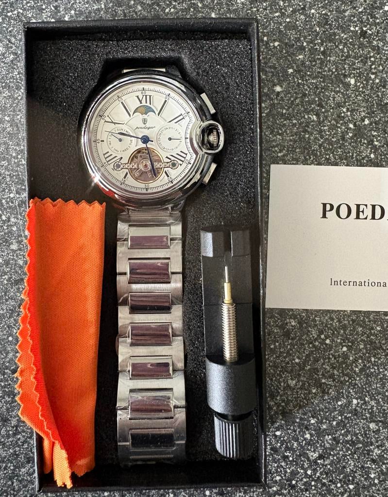 Poedagar Horloge - Nieuw in Doos, Overige merken, Staal, Staal, Polshorloge
