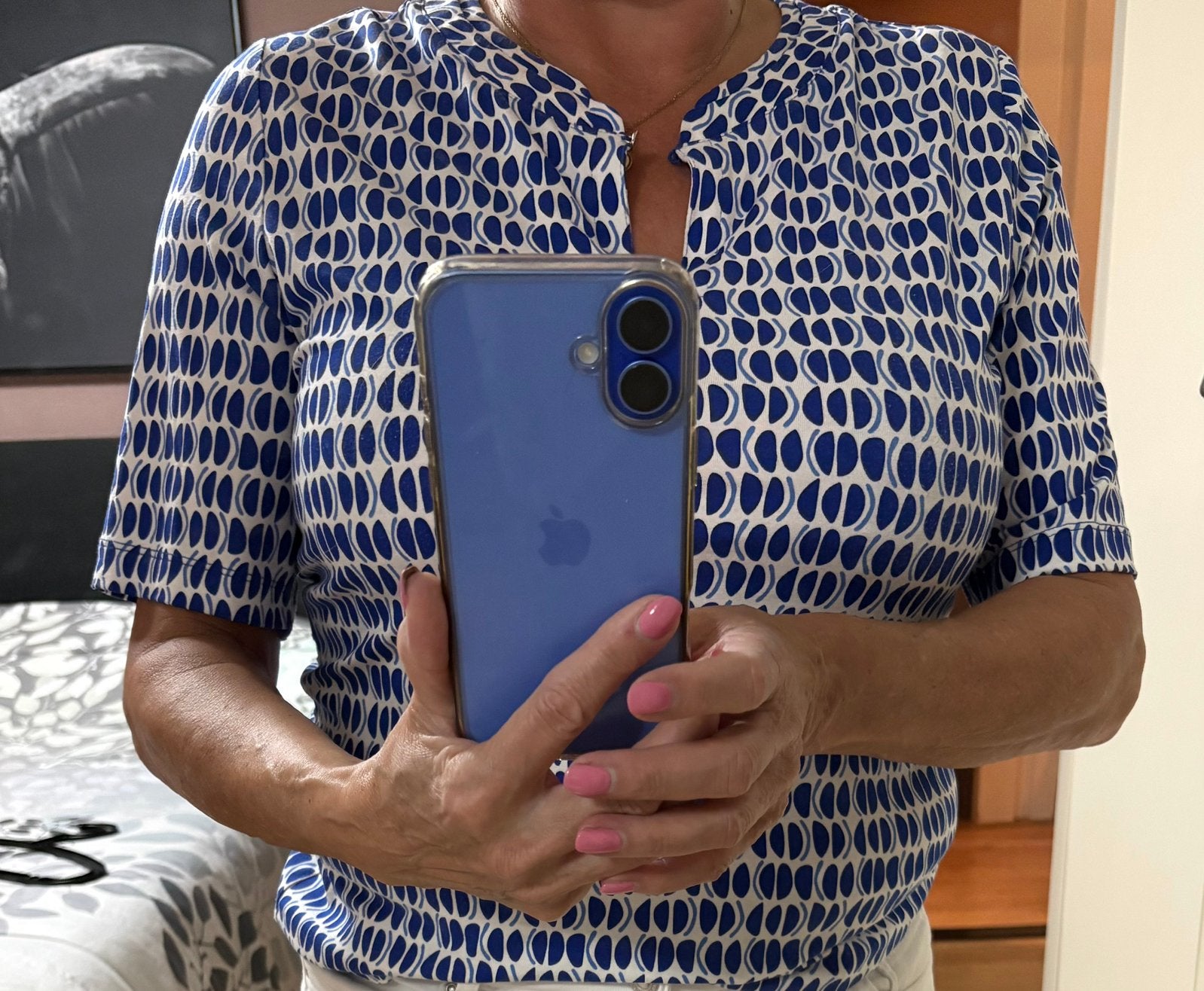 Shirt van Bonita, Ophalen of Verzenden, Zo goed als nieuw, Maat 38/40 (M), Blauw