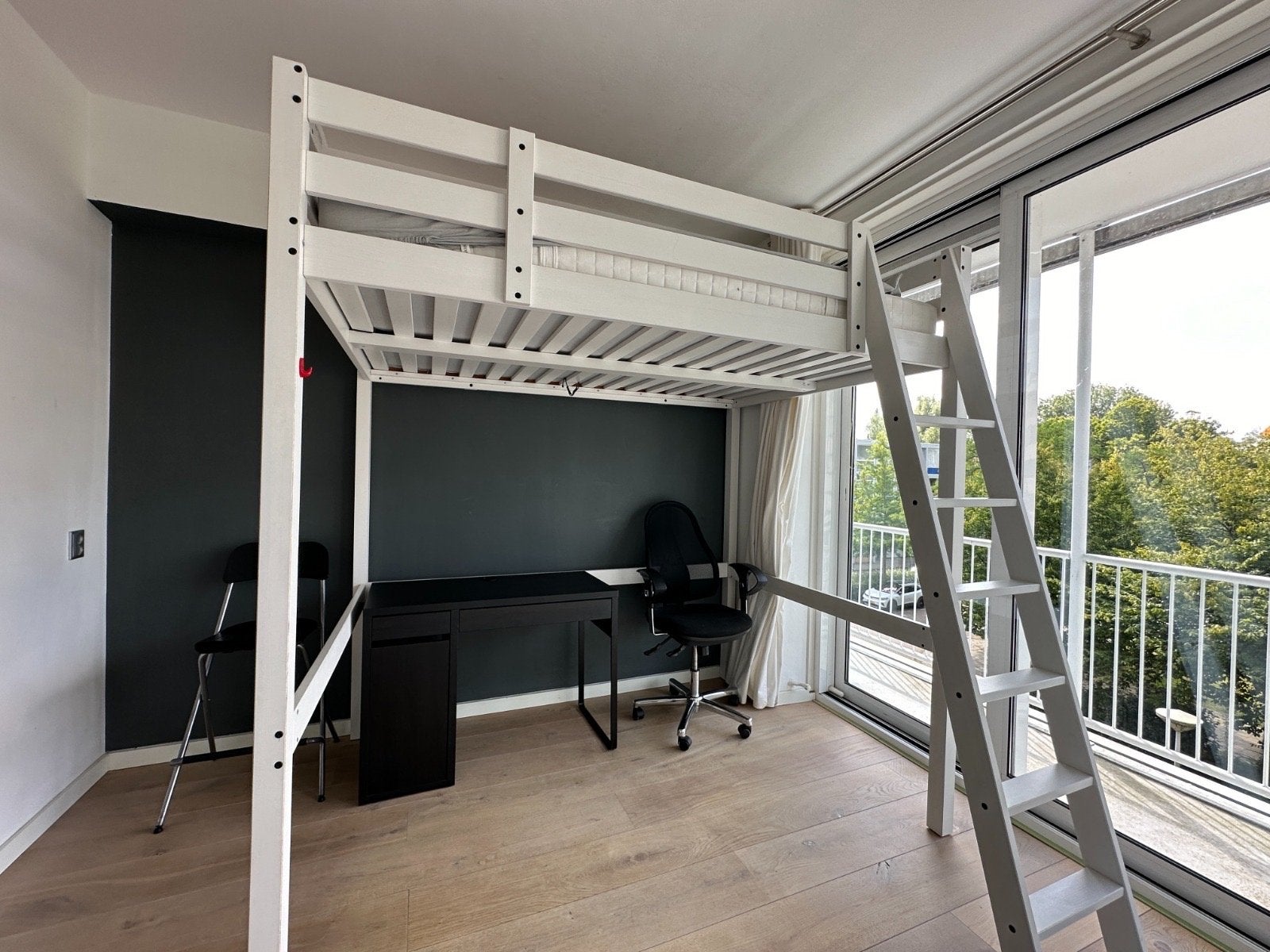 IKEA STORA hoogslaper 140x200cm - Wit, Huis en Inrichting, Slaapkamer | Stapelbedden en Hoogslapers, Ophalen, Gebruikt, Hoogslaper
