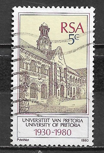 Zuid Afrika 1980 Universiteit van Pretoria onderwijs, Postzegels en Munten, Verzenden, Zuid-Afrika, Gestempeld