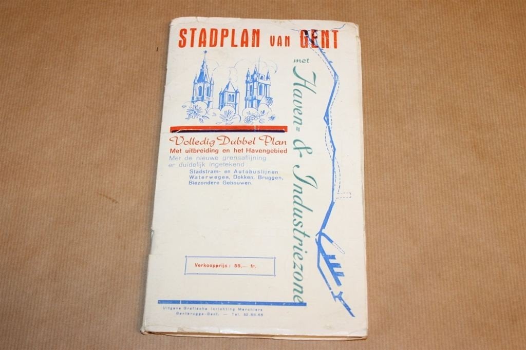 Stadplan van Gent - Oude uitgave 1960, Gelezen, Ophalen of Verzenden, Landkaart, 1800 tot 2000