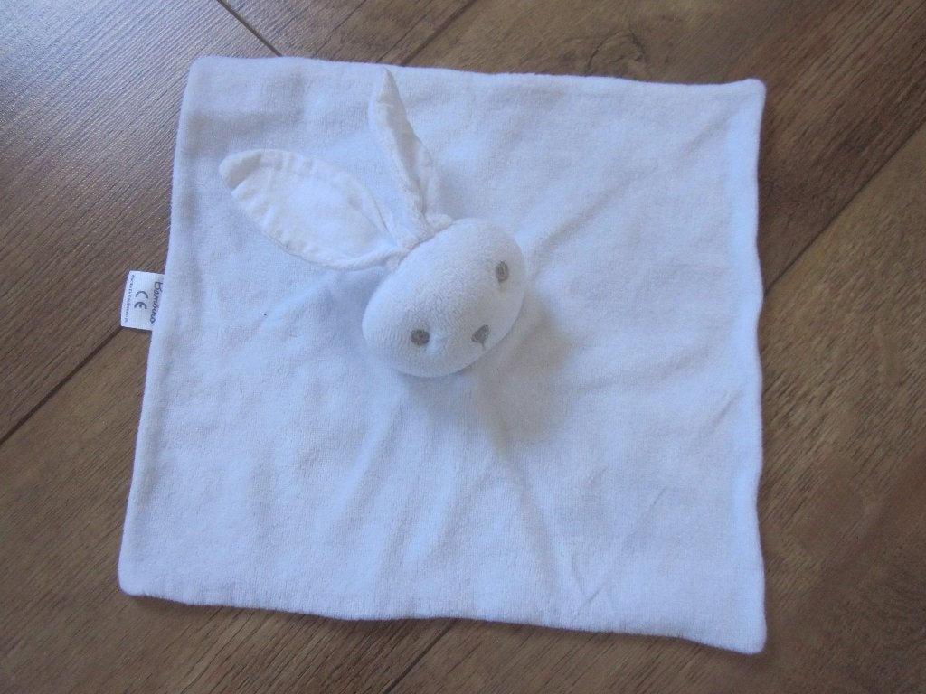 Bambino Mundia wit zacht pluche knuffeldoek konijn, Overige merken, Overige karakters, Konijn, Ophalen of Verzenden