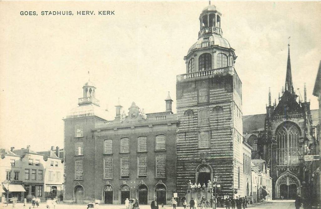 388-283-039 Goes Stadhuis Kerk, Verzenden, Voor 1920, Zeeland