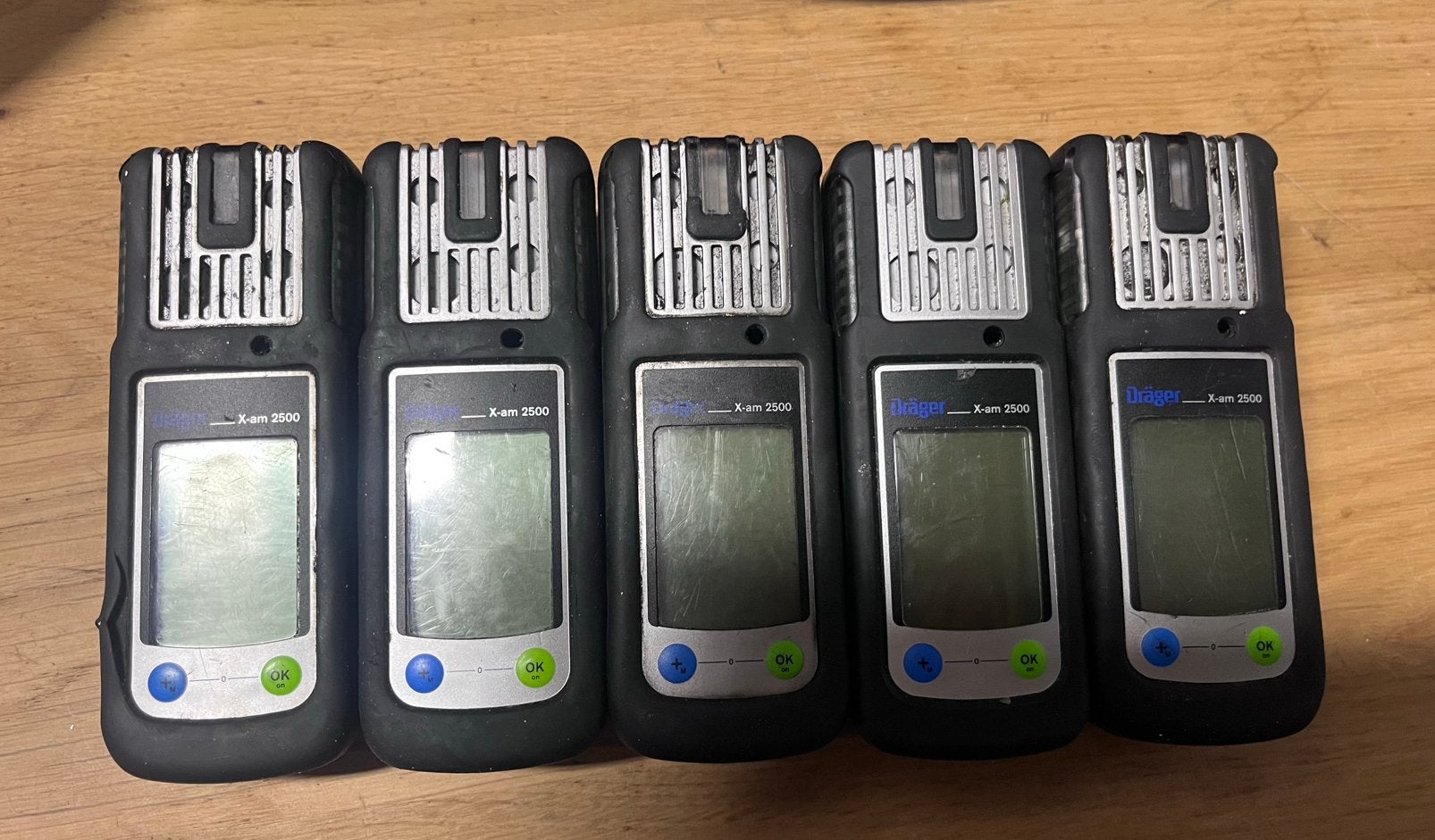 5x Dräger X-am 2500 gasdetector - partij zonder lader