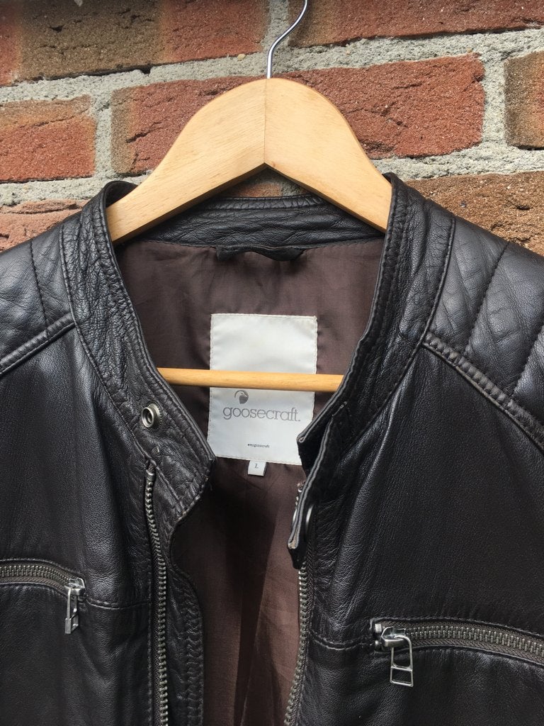 Goosecraft jas heren zgan maat L schaapsleer, Kleding | Heren, Maat 52/54 (L), Zwart, Goosecraft, Ophalen of Verzenden