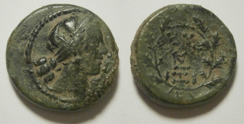 Griekse munt Kyzikos, AE18 - Kore Soteira / KY-ZI - 2nd c BC, Ophalen of Verzenden, Overige landen, Losse munt