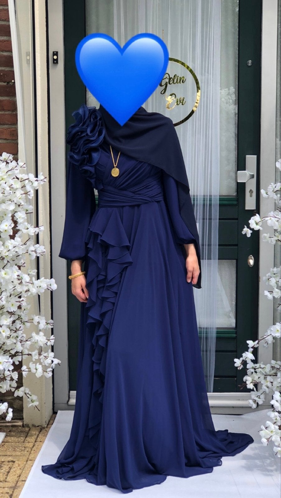 Kenzel Abiye Avondjurk - Eenmaal Gedragen, Kleding | Dames, Maat 38/40 (M), Blauw, Ophalen of Verzenden, Zo goed als nieuw