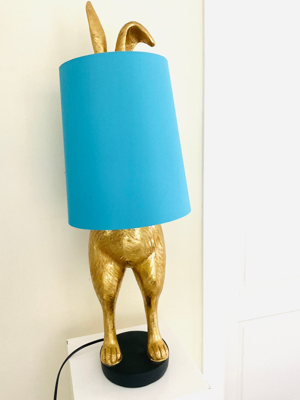 Hiding bunny tafellamp in goud aqua, Goud, Ophalen of Verzenden, Zo goed als nieuw, Metaal