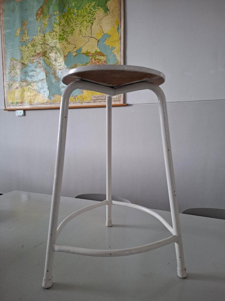 vintage kruk werkkruk atelierkruk metaal industrieel design, Ophalen of Verzenden, Gebruikt, Staal