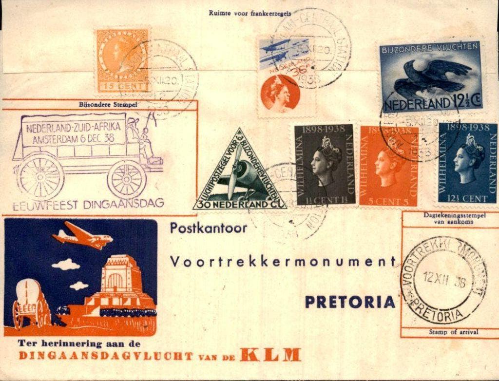 Zuid-Afrika - FFC - Frankering - 1938, Postzegels en Munten, Brieven en Enveloppen | Nederland, Verzenden, Envelop