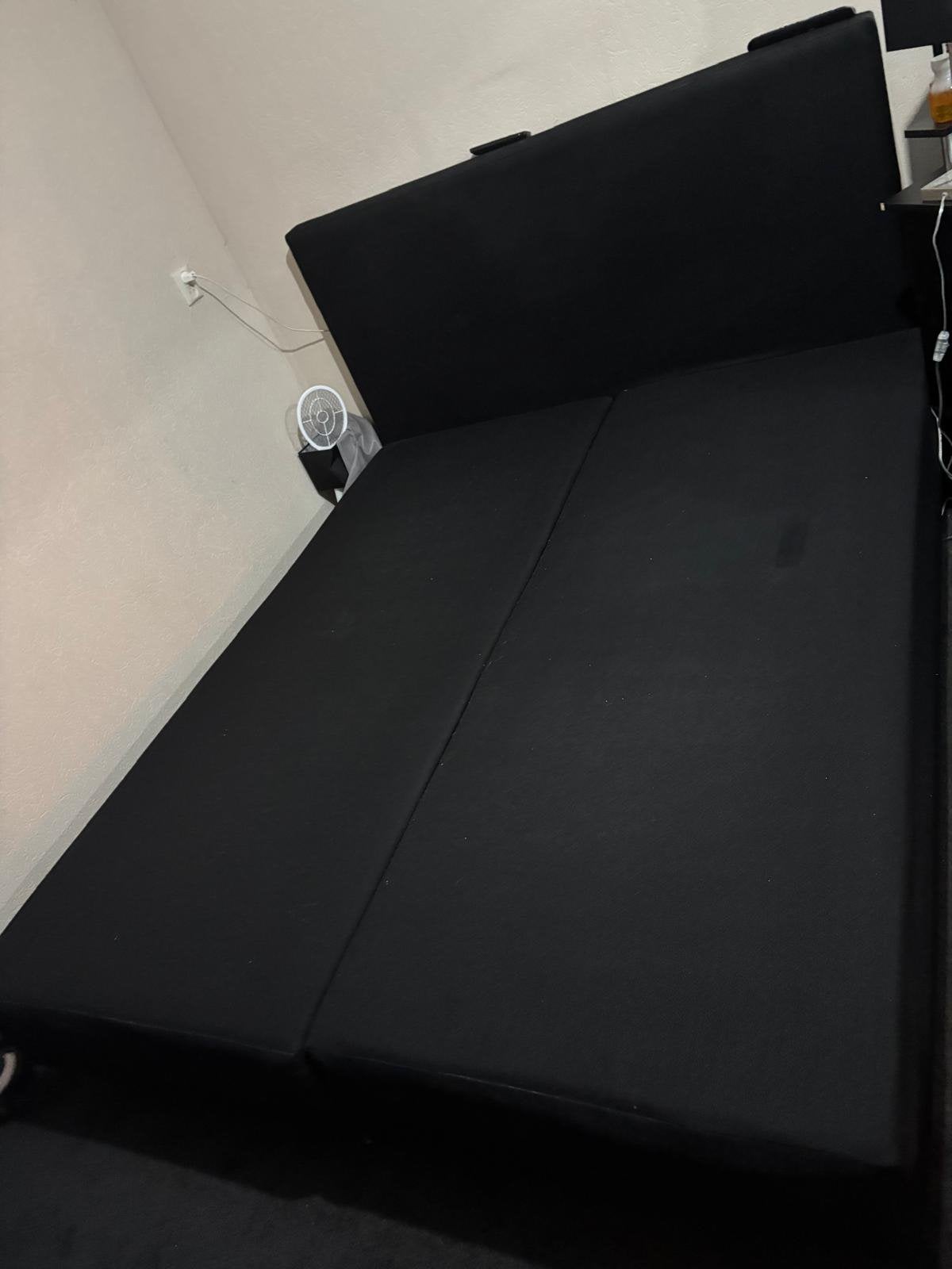 Boxspring, Ophalen, Gebruikt, Zwart, Tweepersoons
