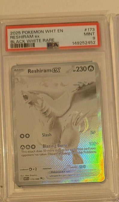 Reshiram ex - PSA 9, Ophalen of Verzenden, Nieuw, Losse kaart, Foil