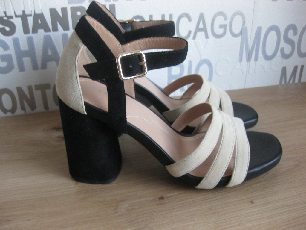 Nieuwe leren sandalen van Geox, maat 39,5, Kleding | Dames, Geox, Verzenden, Zwart, Nieuw