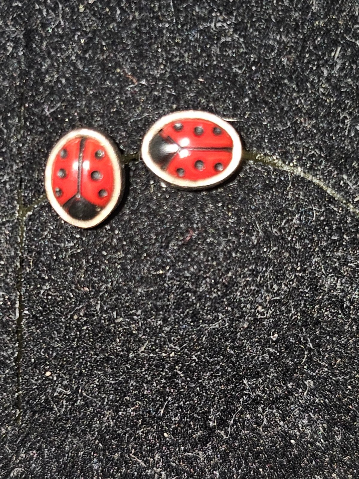 Zilveren lieveheersbeestjes oorbellen, Nieuw, Ophalen of Verzenden, Knopjes of Stekers, Rood