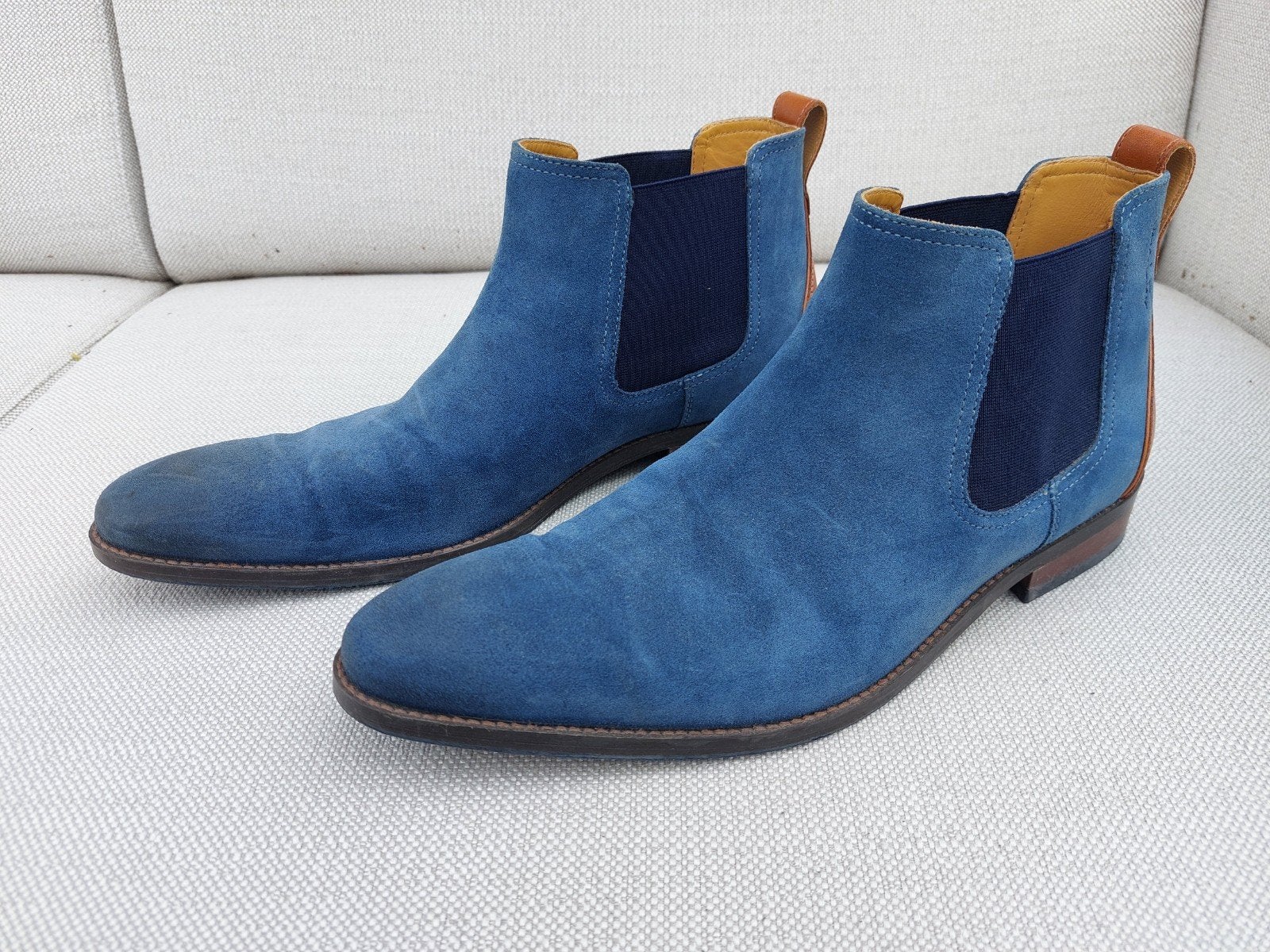 Van Lier Chelsea boots, suède,  blauw,  maat 44, Blauw, Van Lier, Boots, Ophalen of Verzenden