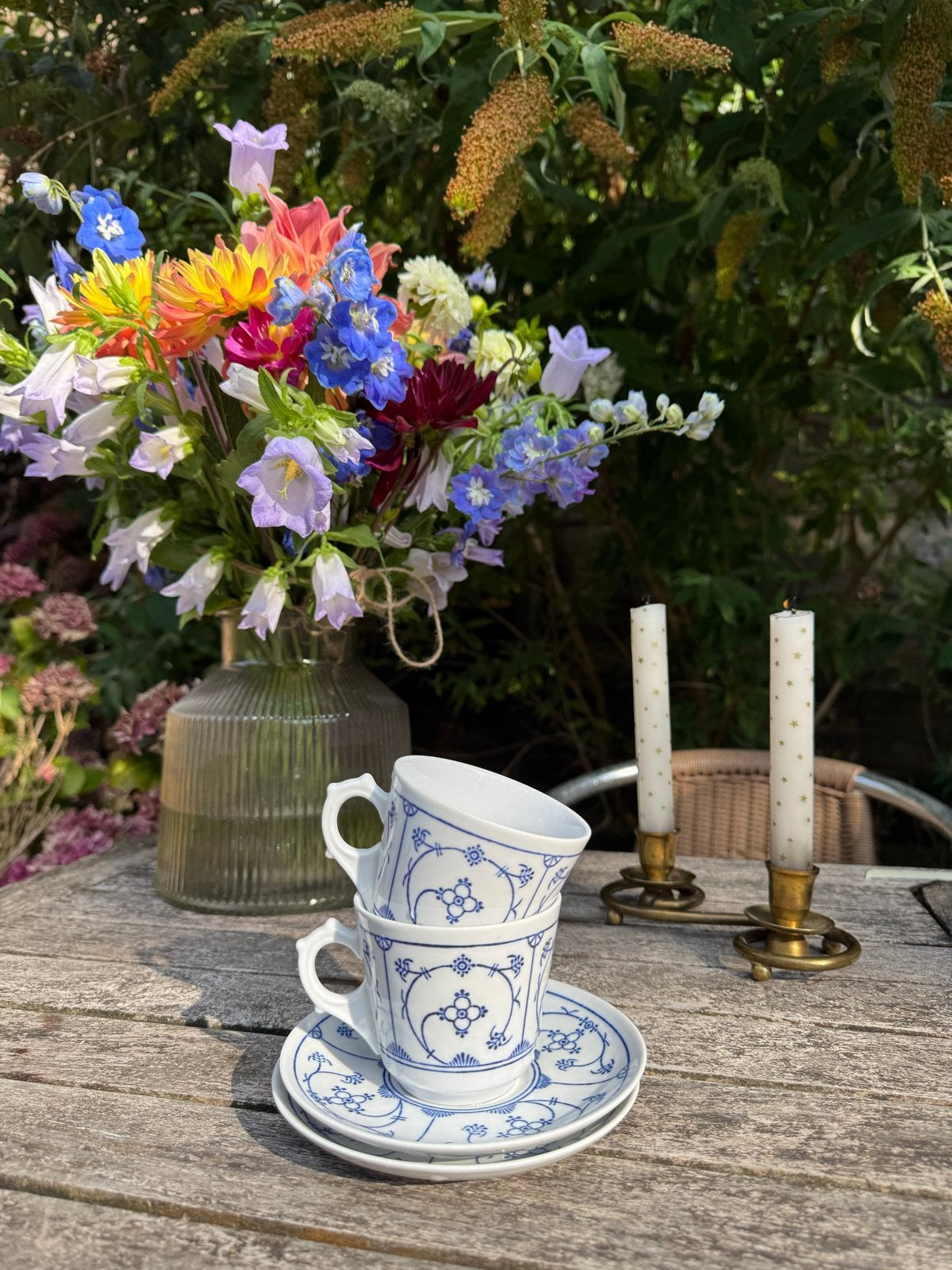 Vintage Kahla Blau saks Duits porselein, Ophalen, Overige merken, Zo goed als nieuw, Delftsblauw