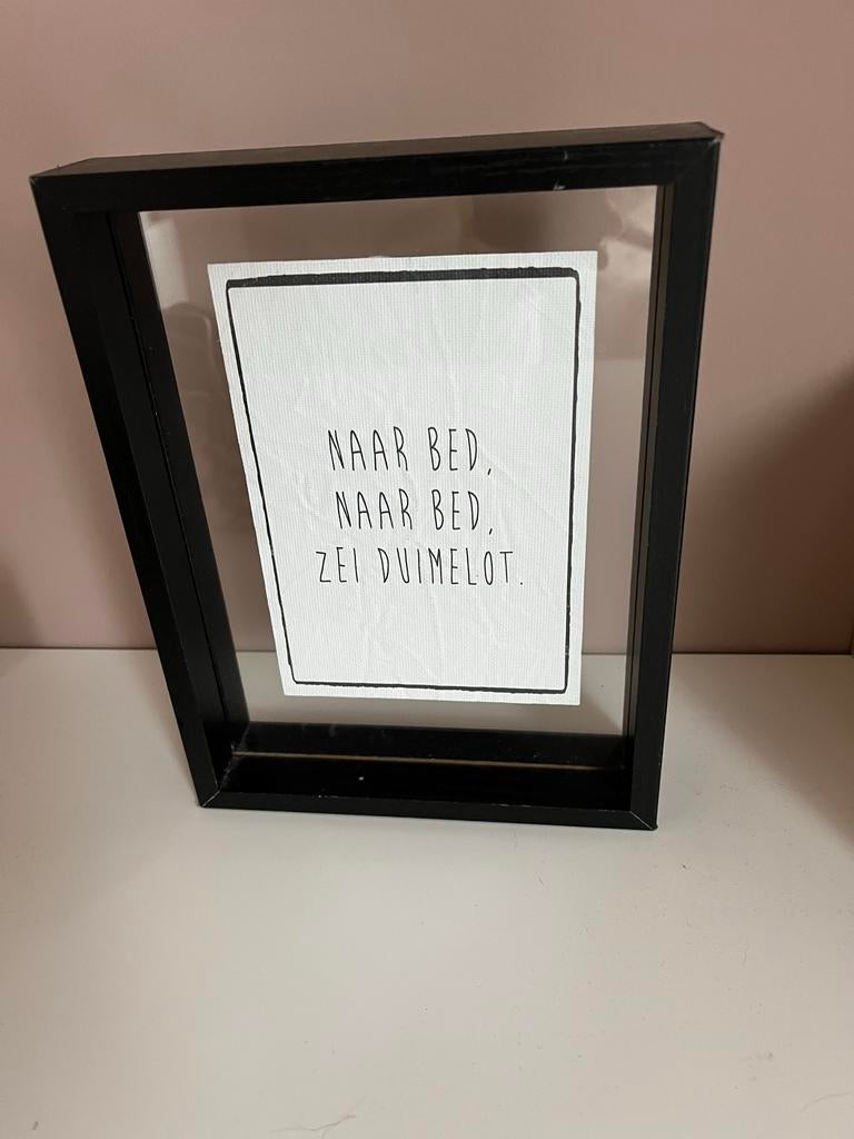 Leuk glazen lijstje met canvas print voor babykamer, Ophalen, Zo goed als nieuw, Overige materialen, Minder dan 50 cm