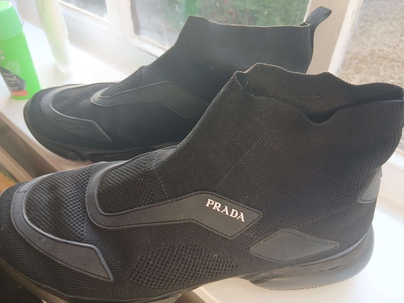 Prada Knit Sock Cloudbust High-Top Sneakers, Zwart, Ophalen of Verzenden, Sneakers of Gympen, Prada