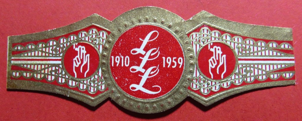 Sigarenbandje reclamebandje LLL 1910-1959, Verzenden, Gebruikt, Sigarenbandjes