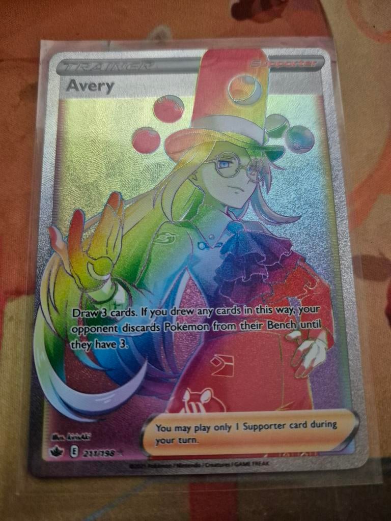 Pokémon TCG: Avery (Full Art Rainbow Rare) - Chilling Reign, Ophalen of Verzenden, Zo goed als nieuw, Losse kaart, Foil