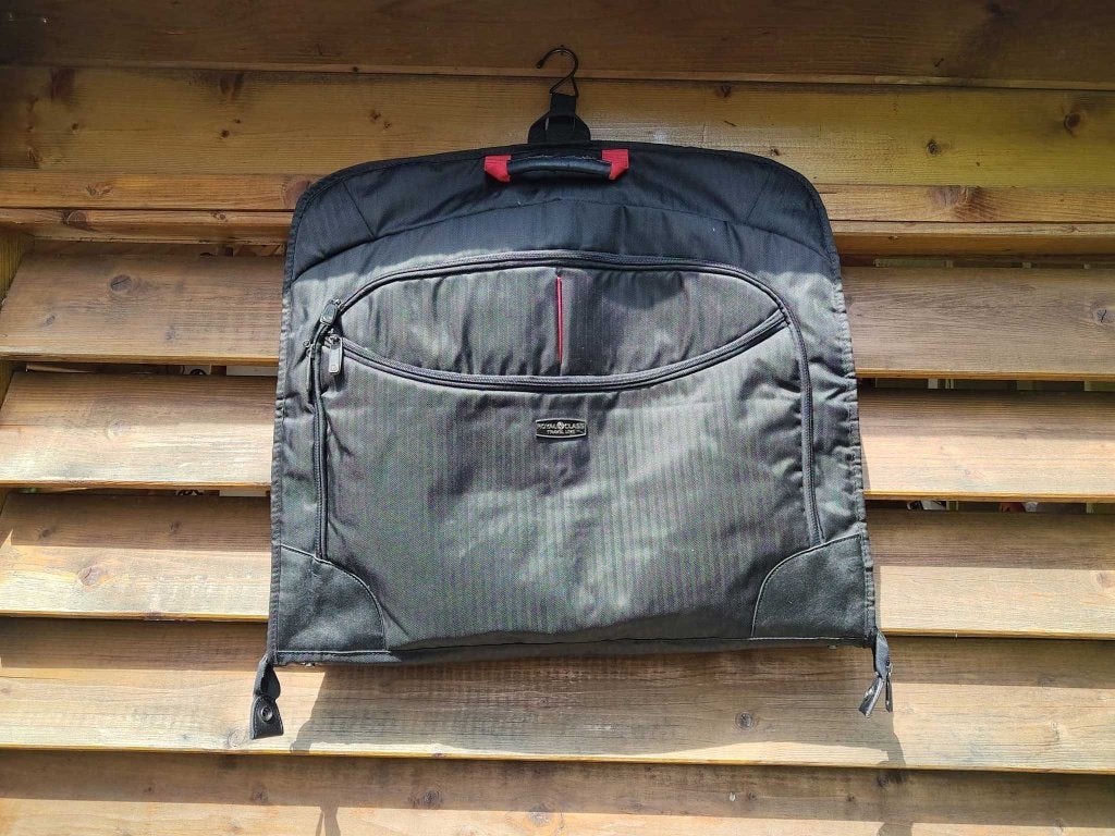 Uitklapbare reistas voor pak of jurk, 30 cm of meer, Gebruikt, Zwart, 80 cm of meer