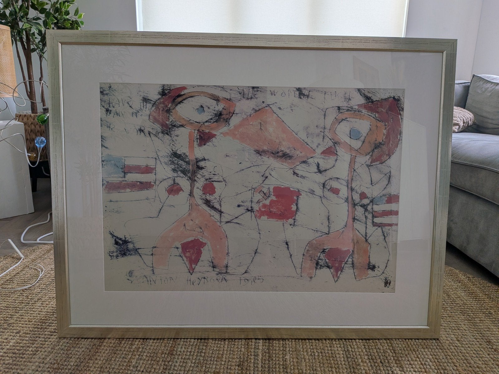 Anton Heyboer - Cobra Museum - Ingelijste Print, Antiek en Kunst, Kunst | Schilderijen | Modern, Figuren, Papier/karton, Ophalen of Verzenden