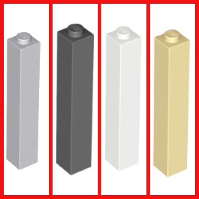 lego pilaren 1x1x5 in 4 kleuren, Ophalen of Verzenden, Nieuw, Losse stenen, Lego