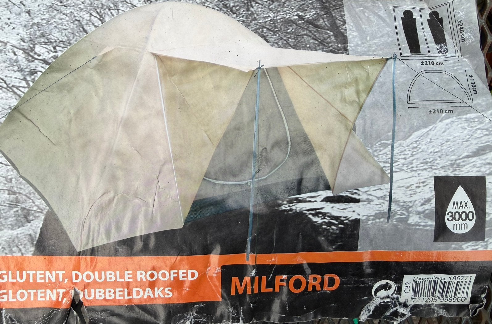Milford Dubbeldaks iglotent - 2 stuks, Caravans en Kamperen, Ophalen of Verzenden, Gebruikt, Tot en met 2
