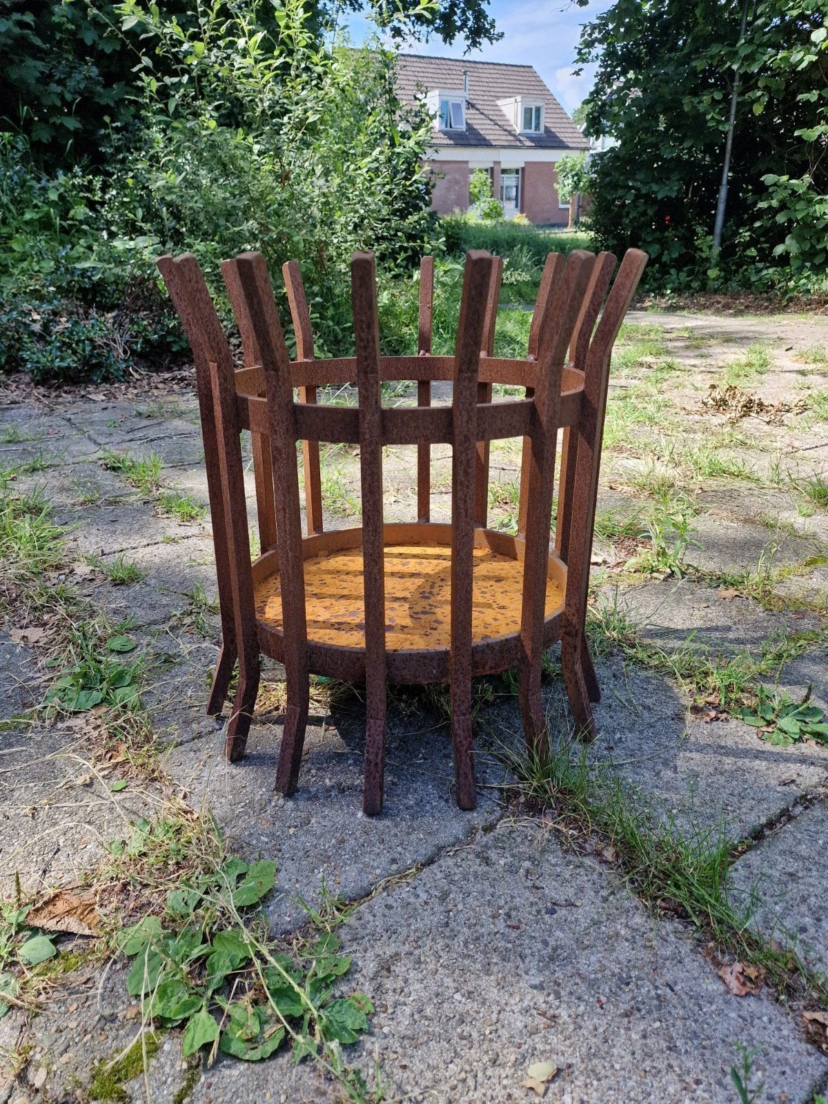 Robuuste Vuurkorf Masief IJzer., Tuin en Terras, Ophalen, Gebruikt, Vuurkorf