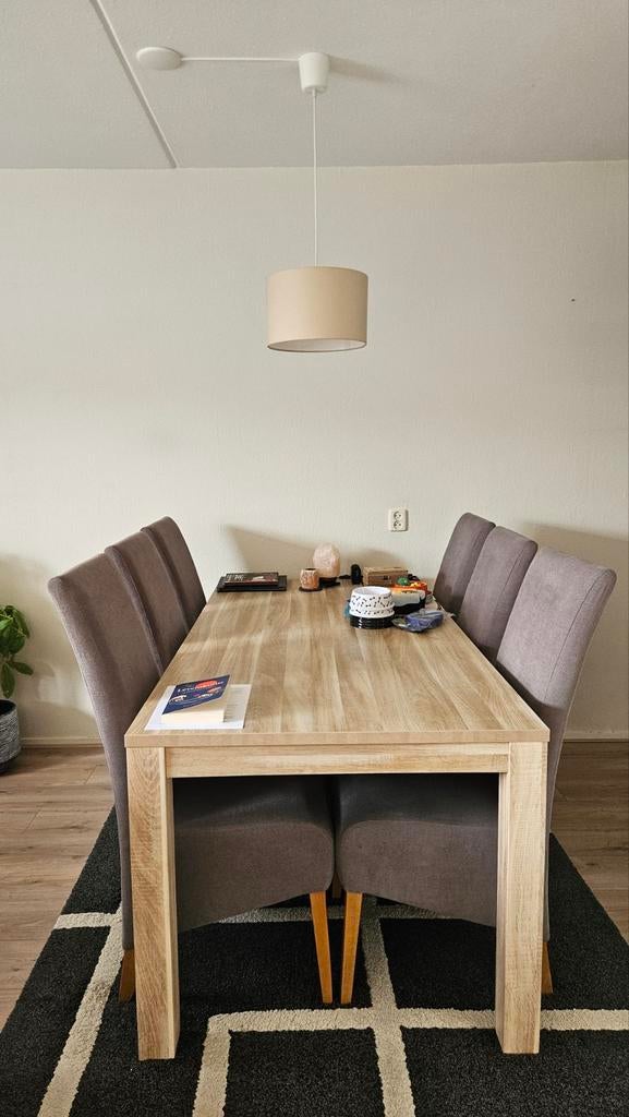 Complete eetkamer- en woonkamerset, Huis en Inrichting, Ophalen, Gebruikt, Modern, Scandinavisch, 4 tot 6 stoelen